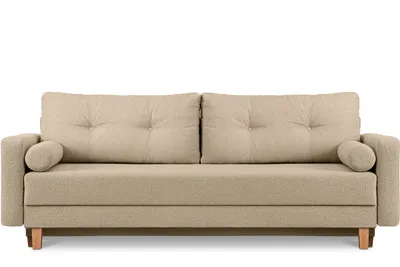 Obrázek produktu pro Rozkládací pohovka Konsimo pro 3 osoby s rozkládacím matracem 196x150 cm "ERISO", béžová, látka, skandinávská, 220x80x100cm