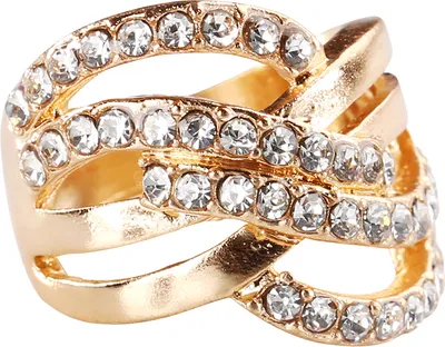 Produktbild von r 9K-vergoldeter Legierungs-Fingerring mit Strass-Intarsien-Ring, Schmuck, Geschenk-US 9