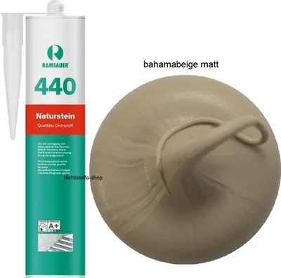 Zdjęcie produktu dla Ramsauer 440 Silikon do kamienia naturalnego 310 ml kartusz bahamabeige matowy