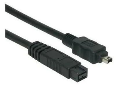 Zdjęcie produktu dla Alcasa FireWire 800 2m, FireWire 800 (IEEE 1394b), Męska/Męska, 4-p, 9-p, Czarny, 400 Mbit/s