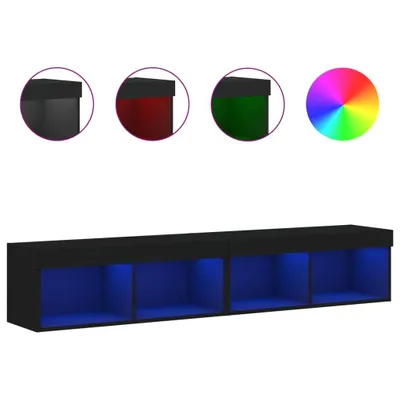 Obrázek produktu pro vidaXL TV skříňky s LED světly 2 ks černé 80x30x30 cm