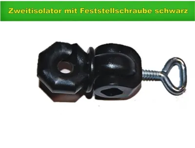 Produktbild von Zweitisolator mit Feststellschraube schwarz Weidezaun VPE 25