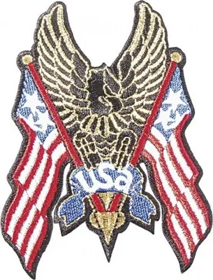 Produktbild von Aufnäher - USA Adler mit Fahne - 04614 - Gr. ca. 7,5 x 9,5 cm