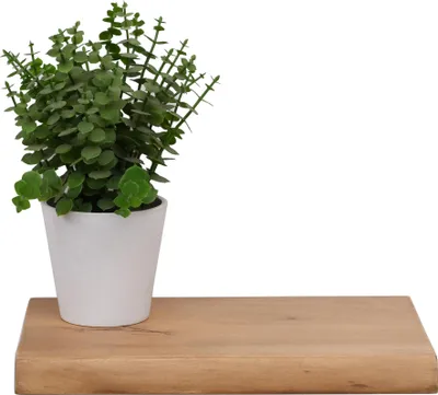 Produktbild von Wandregal Akazienholz eiche massiv 30x20 cm Holzregal Steckboard Baumkante AMANDA