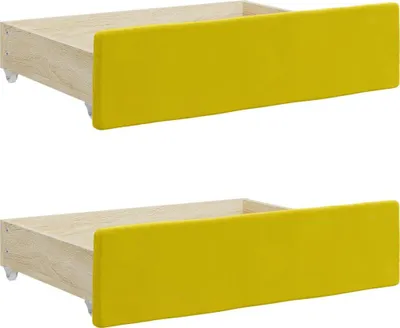 Immagine prodotto di vidaXL Cassetti letto 2 pz. Giallo Legno e velluto