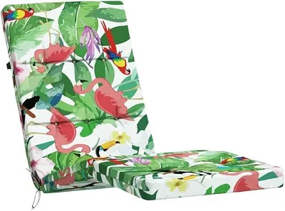 Produktbild von Liegestuhl-Auflagen 2er Set - Bequeme Auflagen für Sonnenliege und Gartenliege, Polsterauflagen aus Oxford-Gewebe, 180 x 55 x 7 cm, Mehrfarbig mit Blumenmuster