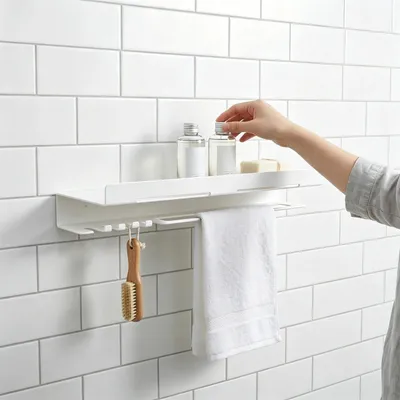 Produktbild von Omgoods – Wandhalterung für Badezimmer – Platzsparender Duschgelhalter mit Haken