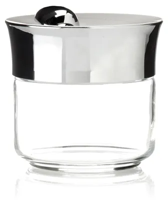 Glas-Vorratsdose 0,5 l mit Flip-Top, luftdicht, weiß/Edelstahl