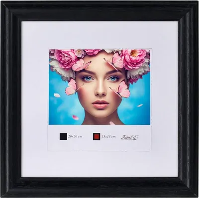 Produktbild von Holzrahmen mit Kunststoffglas Bilderrahmen MDF-Rahmen Collage Wandrahmen Fotorahmen HR-22 - Farbe: Schwarz | Format: 20x20