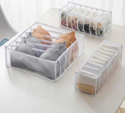 Produktbild von Unyqoos® 3-teiliges Schubladen-Organizer-Set für Kleiderschrank – T-Shirt-Organizer mit Faltbrett, weiß, normale Größe, Textil/Nylon