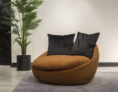 Productafbeelding van Rode fauteuil, relaxstoel, met bekleding, éénpersoons, bank, meubel, gestoffeerd, rond