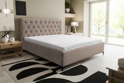 Image de VENASI Glamour Lit Chesterfield 180x200 velours Lit rembourré avec coffre de lit et sommier à lattes SAMOUT MARRON