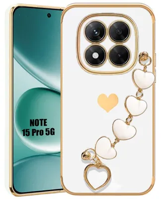 Image de Coque pour Xiaomi Redmi Note 15 Pro 5G, Silicone Anti-Rayures avec Bracelet Cœur - Blanc