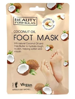 Produktbild von Beauty Formulas Maska do stóp z olejem kokosowym, 1 para