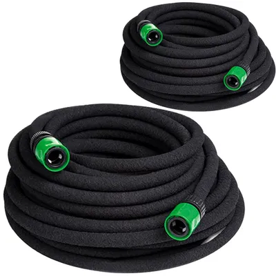 Immagine prodotto di GARDEBRUK® Tubo per Irrigazione 30 m 1/2 Pollice T-Connettore Tubo a Goccia 2x 15m per Innaffiare Giardino Sopra e Sotto Terra
