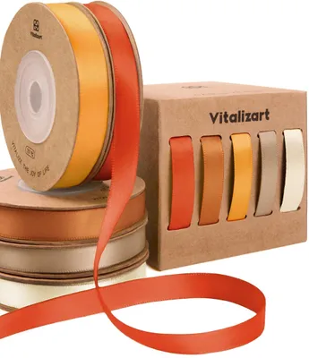 Produktbild von Satinband für Bastelarbeiten, 1 cm x 45,7 m, Set mit 5 Rollen