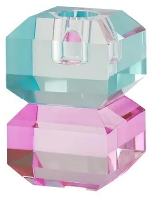Produktbild von Gift Company Kerzenhalter Sari Eckig Blau/Rosa (9cm)