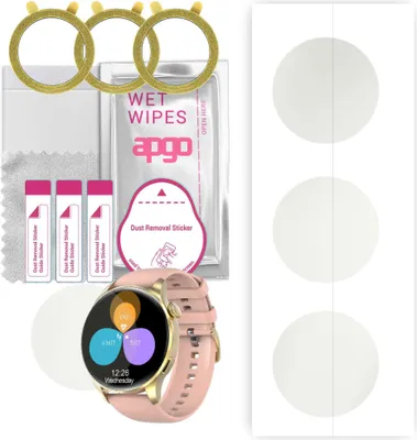 Produktbild von apgo 3 Stück Schutzfolie, Matt, kompatibel mit Kello GT3 Smartwatch, Hydrogel Displayschutzfolie mit Positionierhilfe, Displayfolie, robust und kratzfest