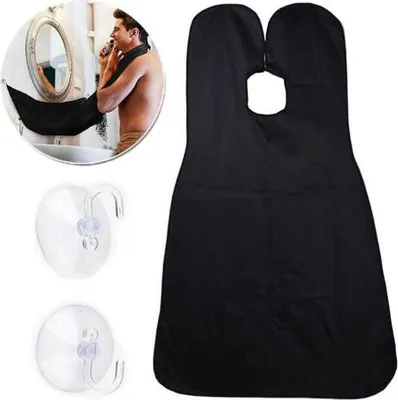 Produktbild von Bart Schürze, Bart Trimmen Catcher Cape für Rasieren Haarschnitt, Wasserdichtes Antihaft-Haarfänger Pflegetuch mit 2 Saugnäpfen, Geschenke für Männer