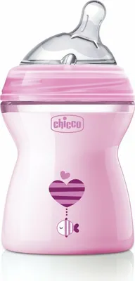 Image de Chicco Natural Feeling biberon rose 250ml, 2m et +