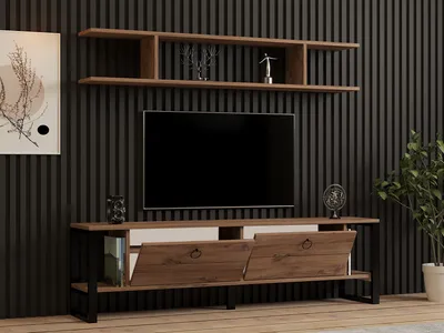 Immagine prodotto di Skye Decor, Melis, mobile TV, 100% PANNELLI DI PARTICELLE RIVESTITI IN MELAMMINA, pino atlantico, 160 x 30 x 45 cm
