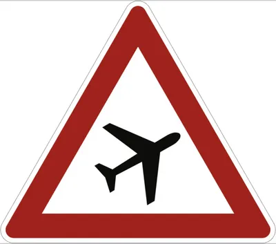 Produktbild von Verkehrsschild VZ101-20, Flugbetrieb (Aufstellung links), Alu, RA1, 900 mm SL