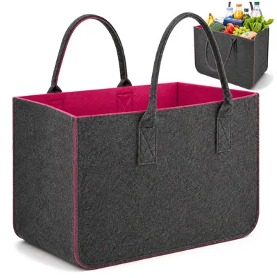 Produktbild von com-four® Filztasche XXL Shopper - Einkaufstasche 44 x 30 x 26 cm