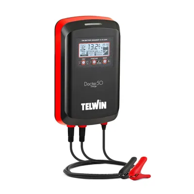 Produktbild von Telwin Doctor Charge 50 - PulseTronic Batterieladegerät, Erhaltungsladegerät, Starthilfegerät, 6V/ 12V/ 24V