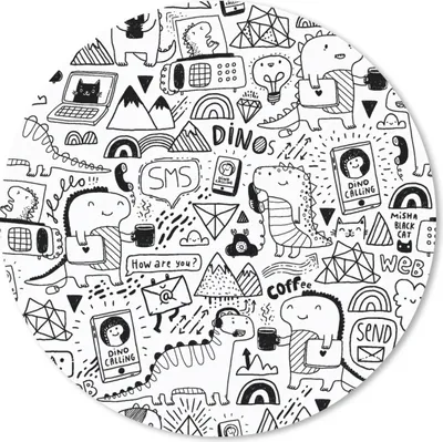Produktbild von MuchoWow® Mauspad Mousepad Muster - Dinosaurier - Telefon 20x20 cm - Mousepads - Maus Mat - Pad - Mausunterlage - Schreibtischmatte
