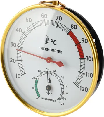Obrázok produktu pre Sauna Teplomer Hygrometer 10 až 120�� Nástenný hliníkový 2 v 1 Sauna Hygrothermograph pre skleník Spa Room