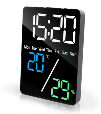 LED-Digitalwecker 14,5 cm, Doppelalarm, Temperatur, USB-Ladefunktion