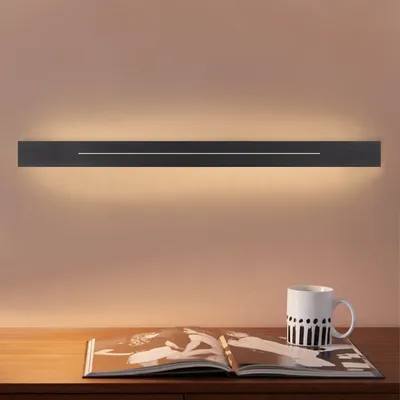 Image de ZMH Applique murale LED Intérieur Noir Blanc Chaud 60 cm 20 W LED fixe intégrée