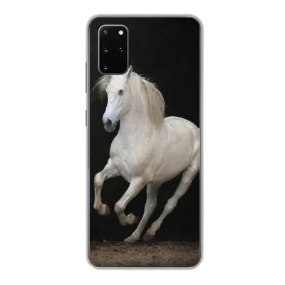 Produktbild von MuchoWow® Handyhülle Schutzhülle Hülle für Samsung Galaxy S20 Plus Pferde - Schwarz - Porträt Silikon Softcase Handy Hülle - Hartschale