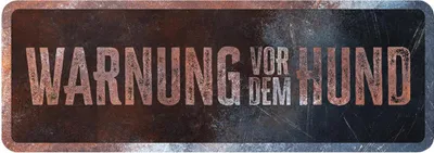 Produktbild von D&D Warnschild "Warnung vor dem Hund" rostig