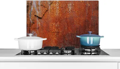 Produktbild von KitchenYeah®  Spritzschutz Küche - Küchenrückwand - Wandschutz für Herd und Spüle - Industriell - Stahl - Rost 60x40 - Alu-Dibond (Alternative zum Spritzschutz aus Glas) - Hitzebeständig - Herdspritzs