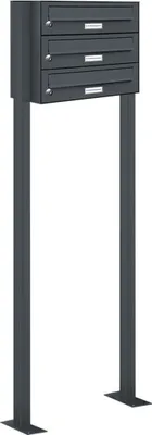 Produktbild von 3er Standbriefkasten Anlage Freistehend RAL 7016 - Anthrazit
