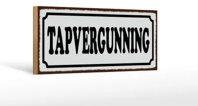 Produktbild von Holzschild Hinweis 27x10cm holländisch Tapvergunning Zapfgenehmigung