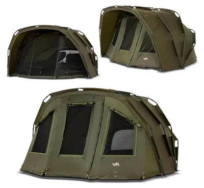 Produktbild von Tiger Bivvy Angelzelt für 2-3 Personen - wasserdichtes Karpfenzelt mit herausnehmbarer Bodenplane, One-Pole-System und 10.000 mm Wassersäule