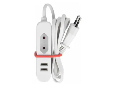 Produktbild von Perel Steckdosenleiste mit USB, Reise Verlängerungskabel, Stromverteiler mit USB, Mehrfachsteckdose
