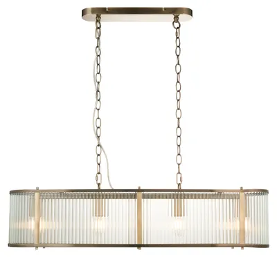 Obrázek produktu pro Závěsné svítidlo RIDGETON, antické, mosazné, 4xE14x15W, sklo, rozměry: 178x90x20 cm, IP20, Endon