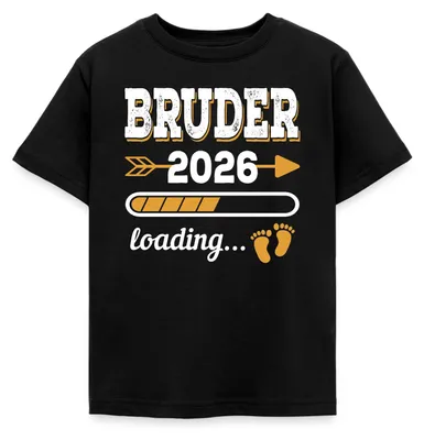 Produktbild von Spreadshirt Bruder 2026 Loading Für Großen Bruder Kinder T-Shirt, 98/104 (3-4 Jahre), Schwarz