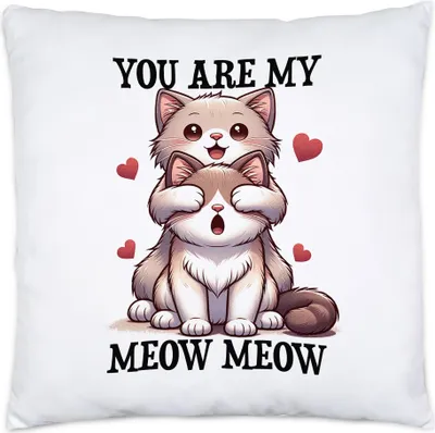 Produktbild von You Are My Meow Meow Verliebte Katzen Kissen Inkl. Füllung Freund Freundin Geschenk
