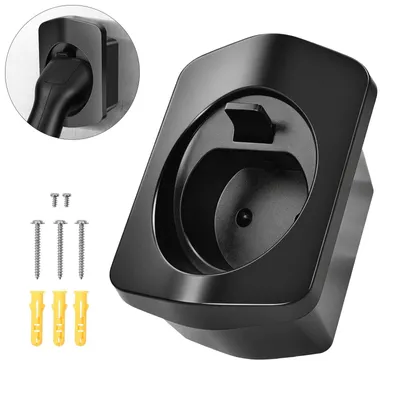 Productafbeelding van Wandhouder voor laadkabel Type 2, geschikt voor elektrische voertuigladers Type 2. Bevestigingshouder voor laadkabels en -apparaten Type 2. Accessoire voor wallbox, kleur: zwart
