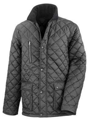 Produktbild von Result Cheltenham Herren Steppjacke mit Fleece-Innenfutter, wasserabweisend, winddicht FK657 (M) (Schwarz)