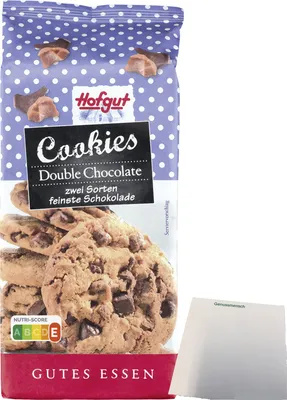 Produktbild von Hofgut Cookies Double Choc (200g Packung) + usy Block