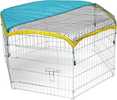 Produktbild von Famanu Außengehege für Kleintiere - 6 Gitterelemente - 565 x 565 cm - mit Tür und Netz