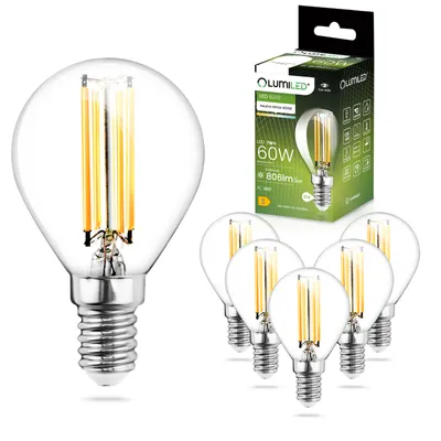 Produktbild von LUMILED LED Lampen E14 P45 7W ersetzt 60W 6 Stück 806lm 4000K Neutralweiß 360° 230V Glühbirne Birne Leuchtmittel Tropfenform Kugel