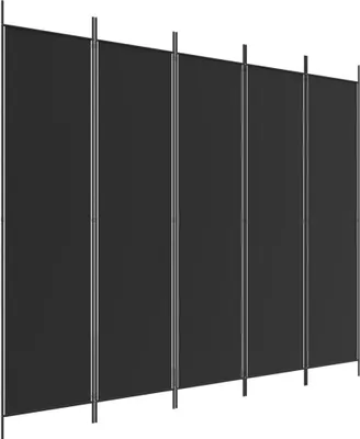 Produktbild von 5-tlg. Paravent Schwarz 250x200 cm Stoff