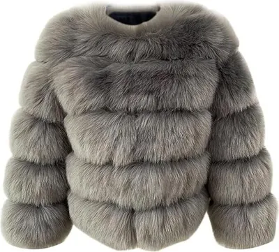 Produktbild von Damen Kunstpelz Mantel Kurzer Faux Pelz Winterjacke Kunstfell Oberbekleidung Einfarbig Dicker Parka Wintermantel, Damen , dunkelgrau, S
