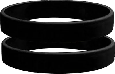 Produktbild von 2 Stück modische Silikon-Armbänder, einfarbige Sport-Design-Armbänder-Schwarz